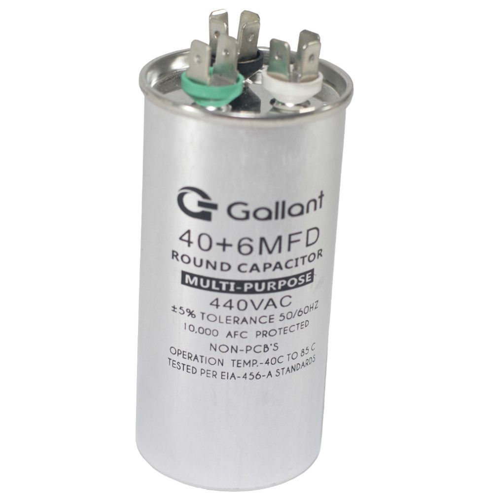 Capacitor CBB65 Gallant 40+6MF +-5% 440 VAC GCP40D06A-IX440 - Gallant